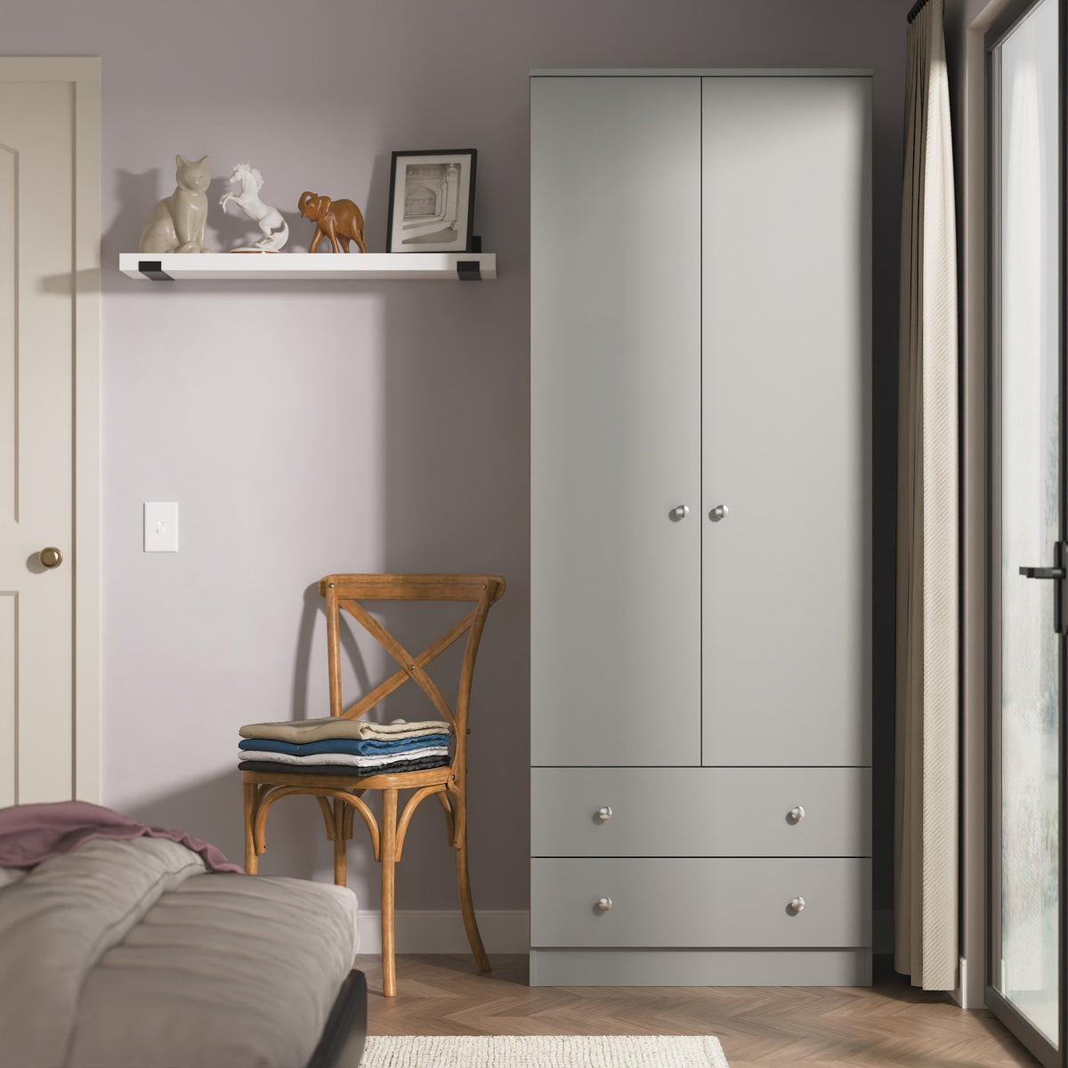 Yarmouth Tall 2ft 6in 2 Drawer Robe