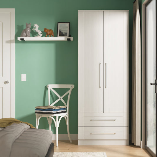 York Tall 2ft 6in 2 Drawer Robe