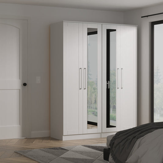 York 4 Door Centre Mirror Robe
